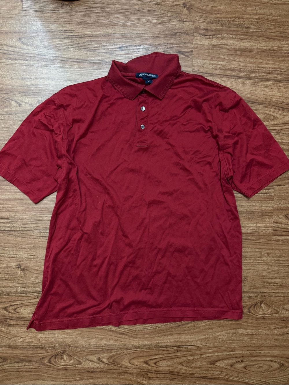 Devon & Jones Men's Burgundy Short-Sleeve Polo